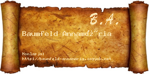 Baumfeld Annamária névjegykártya